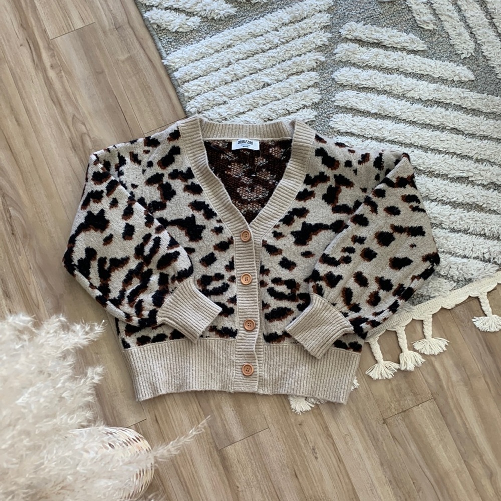 Cozy thick leopard print cardigan